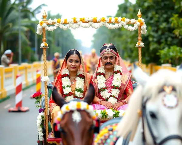 Horse-Drawn Carriage with Gajras and White Flowers