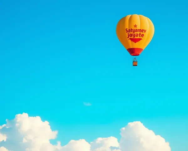 Hot Air Balloon with Satyamev Jayate Logo Floating Above