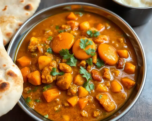 Hot Dal Fry Plate with Naan Bread Served Steaming