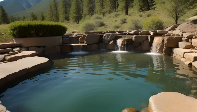 Hot Springs Bubbling Up in Natural Setting