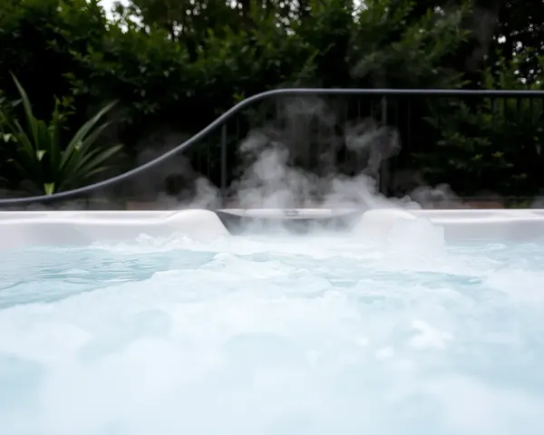 Hot Tub Bubbles Steam Close-Up Greenery