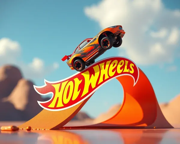 Hot Wheels Car Jumping to Giant Logo on 4K Ramp