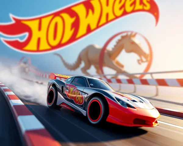 Hot Wheels Car Racing on 4K Track with Giant Logo