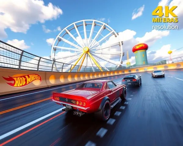 Hot Wheels Car Racing on 4K Track with Giant Wheel