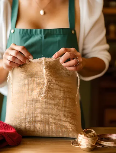 Housewife's Intimate Moment with Handmade Gift