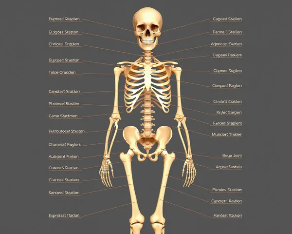Human Skeletal System Diagram with Bone and Joint Labels