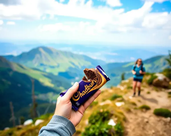 Hungry Hiker Devours Cadbury Chocolate on Mountain Trail