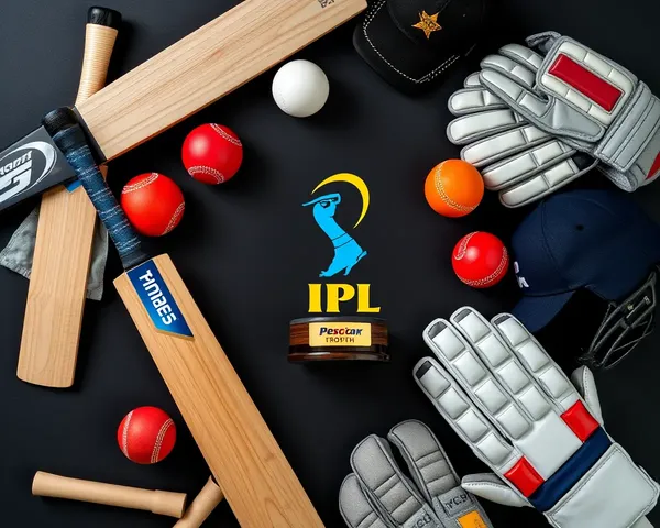 IPL Trophy with Cricket Equipment and Gradient Effect
