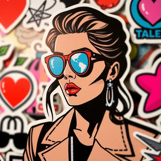 Icon Fashionista Stickers with No Blur Detected