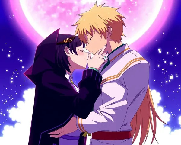 Iconic Anime Kiss with Bold and Vibrant Colors