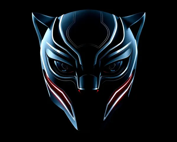 Iconic Black Panther Mask in 4K with Glow Effect