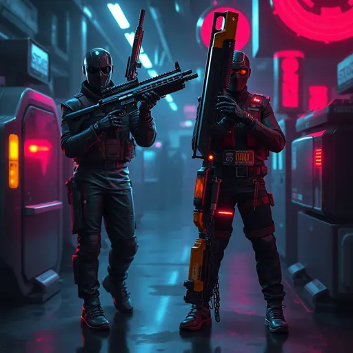 Iconic Weapons in Cyberpunk Futuristic Environments