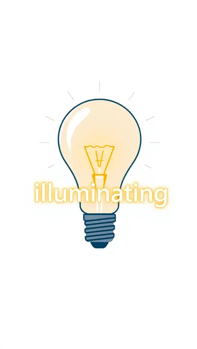 Illuminating Lightbulb on Transparent Background