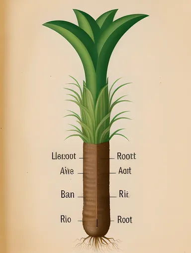 Illustration of Dicot Root System with Taproot and Lateral Roots