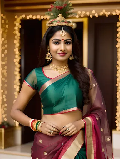 Indian Girl's Joyful Festive Celebration