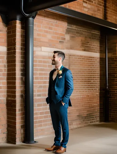 Industrial Chic Cityscape Groom's Modern Moment