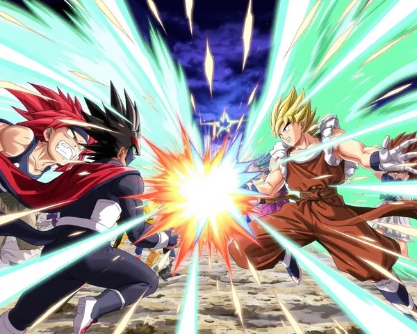 Intense Anime Battle with Energy Blasts and Sparks