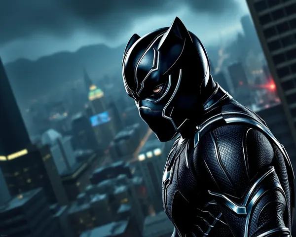 Intense Black Panther in Dark City 4K Wallpaper