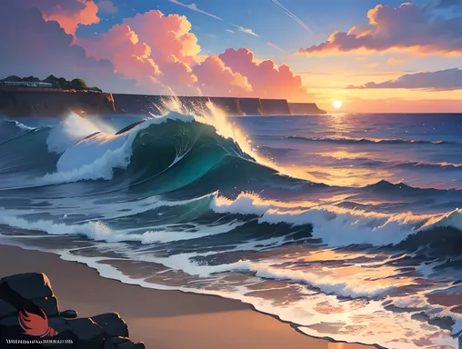 Intense Passion Ignites Sunset Over Rugged Coastline