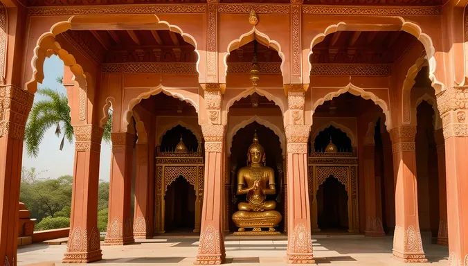 Intricate Brahma Temple with Ornate Architecture