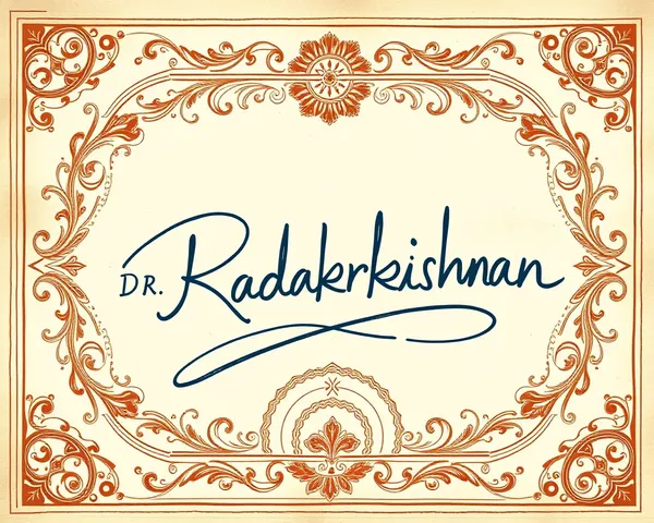 Intricate Calligraphy of Dr. Radhakrishnan's Signature