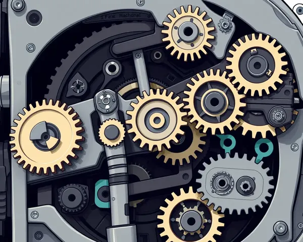 Intricate Dance of Flex Machine's Internal Mechanisms with Gears and Cogs