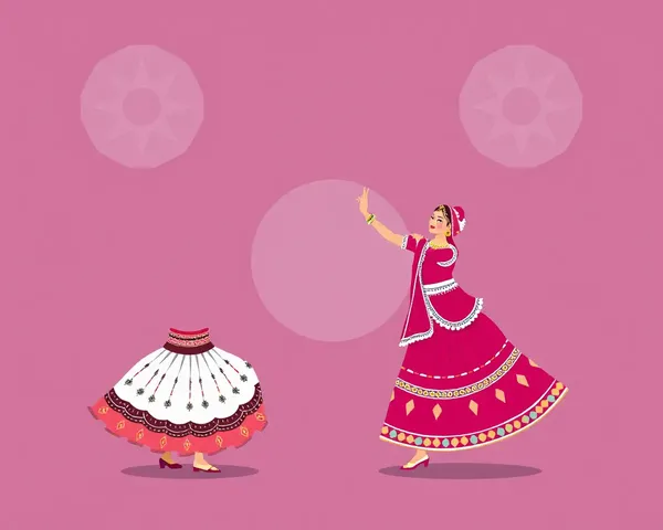 Intricate Gujarati Dance Attire in Minimalist Background