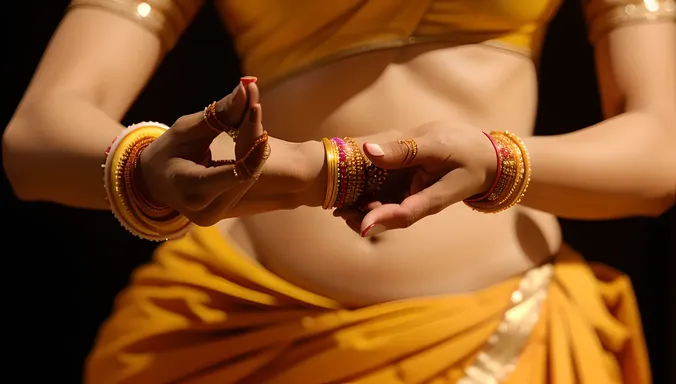 Intricate Hand Gestures in Bharatanatyam Dance