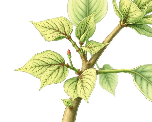 Intricate Kaitha Plant Leaves and Stems with Subtle Shading