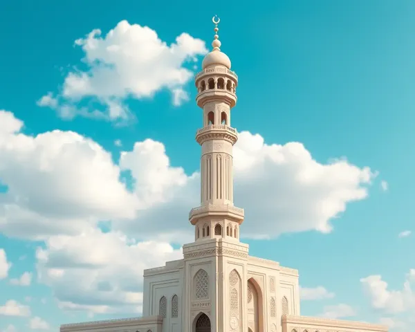 Intricate Masjid Minar 3D Model with Islamic Architecture