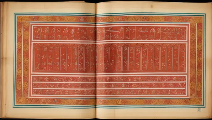 Intricate Sanskrit Script and Geometric Patterns in Sulba Sutra