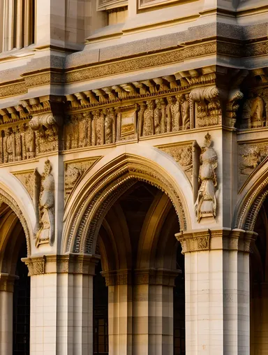 Intricate Stonework Details of London Bridge's Architecture