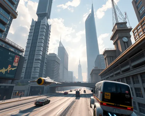 Involap in Futuristic City with Flying Cars