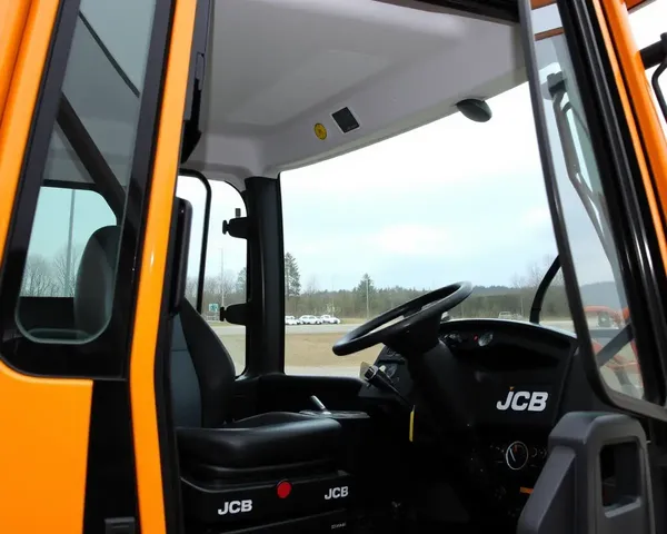 JCB Excavator Cab Interior with Driver's Perspective