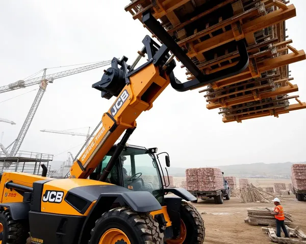 JCB Telehandler Lifting Heavy Materials with Strength Focus