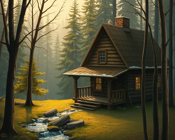 Jadi Buti Png Cozy Rustic Cabin in Woods Scene