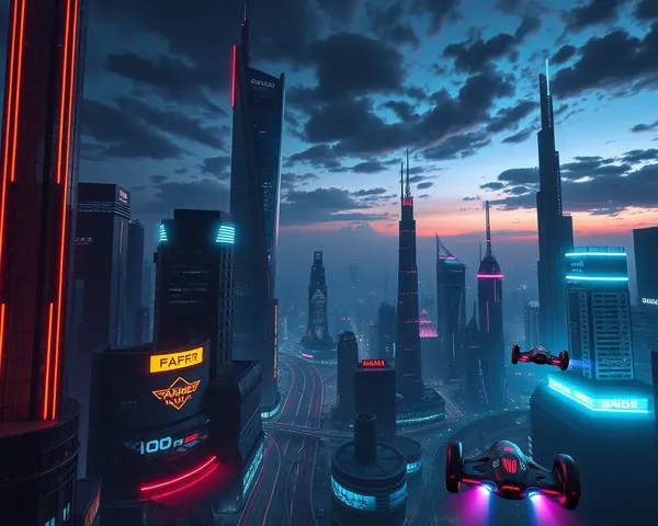 Jadi Buti Png Futuristic Cityscape at Night Scene
