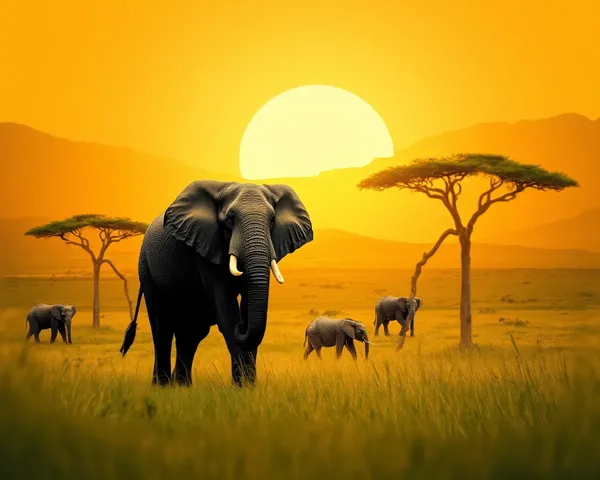 Jadi Buti Png Majestic Elephant in Lush Savannah Scene
