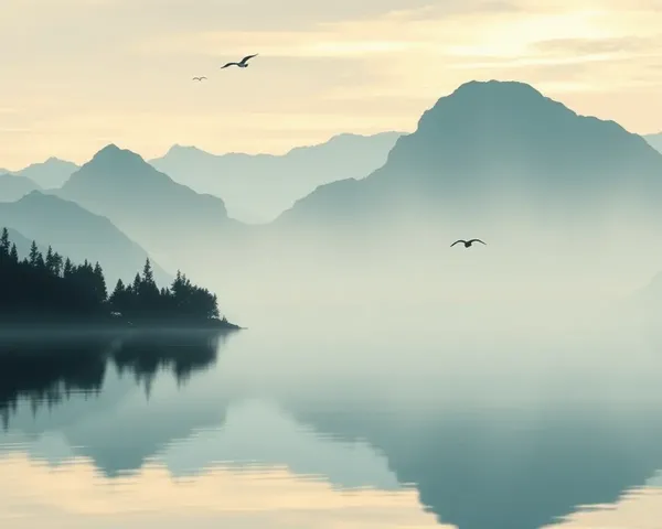 Jadi Buti Png Peaceful Mountain Lake at Dawn Scene