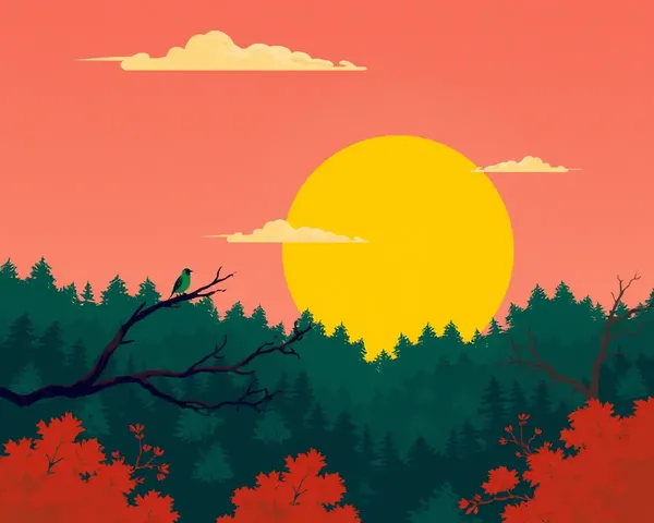 Jadi Buti Png Vibrant Yellow Sunrise Forest Scene