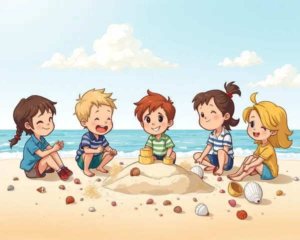 Jadi Buti Png Whimsical Children Playing on Beach Scene