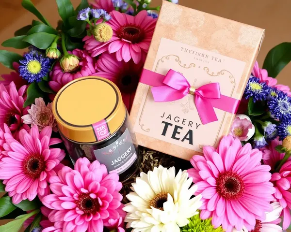 Jaggery Tea Gift Box with Golden Lid and Flowers