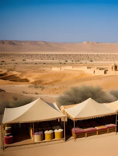 Jaisalmer City Markets with Vibrant Stalls and Thar Desert Landscape