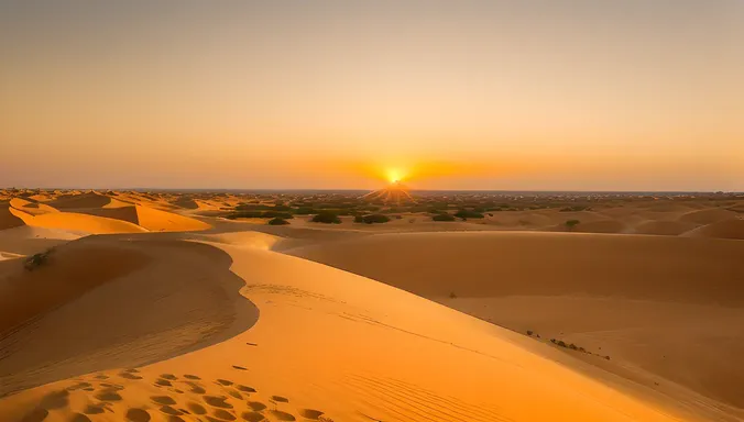 Jaisalmer Sunset with Ancient Fort in Warm Orange Sky