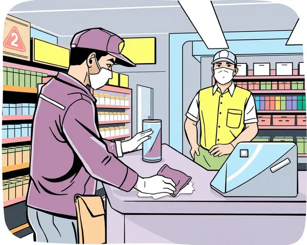 Janitor Cleaning Store Checkout Counter with Disinfectant Wipe and Janral Store PNG