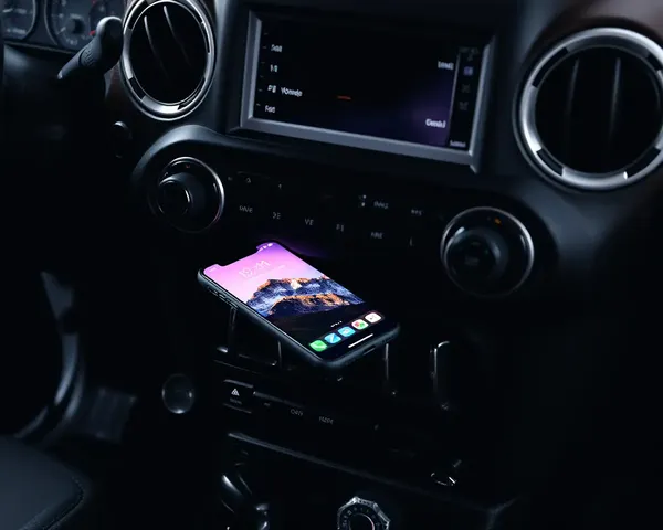 Jeep Dashboard iPhone Wallpaper Showcases Scenic Mountain Landscape