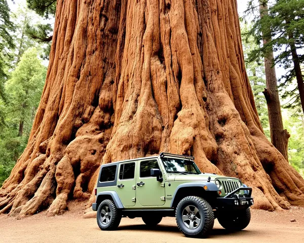 Jeep Wrangler Ancient Redwood Tree iPhone Photo