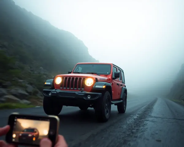 Jeep Wrangler Foggy Mountain Pass iPhone Shot