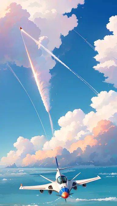 Jetstar Aircraft Soars Through Clear Blue Sky Leaving Trail