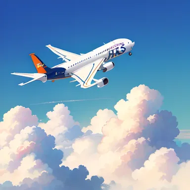 Jetstar Airplane Soars Through Clear Blue Sky with Clouds